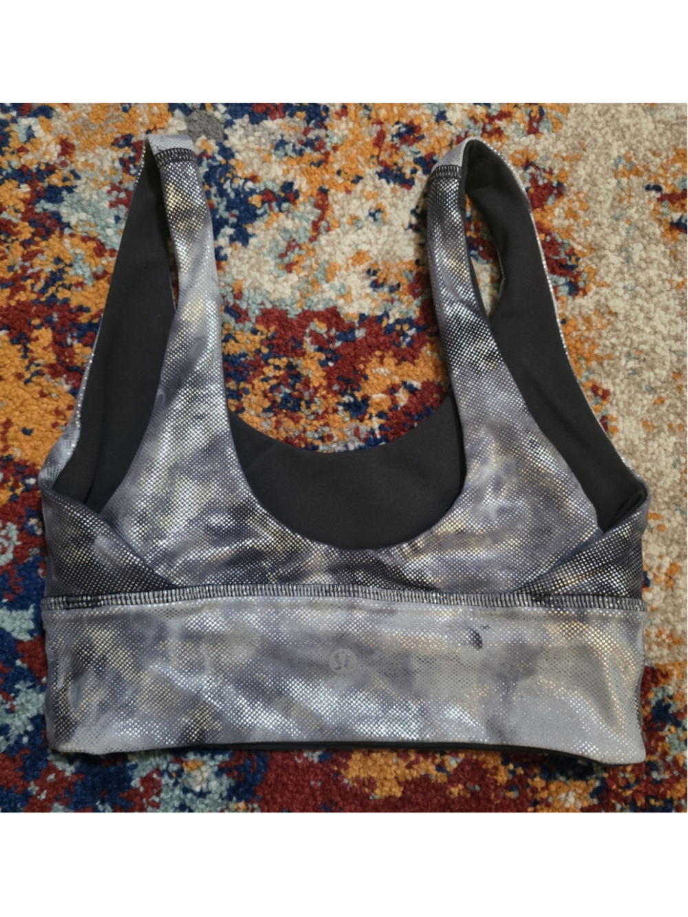 Lululemon NWOT Align Bra Shine Size 2 Reversible Gray Foil Diamond Dye A/B